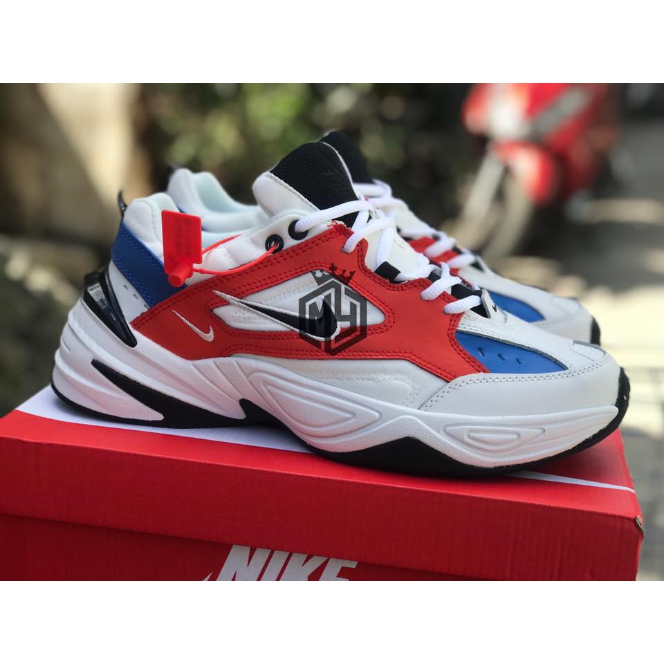 nike tekno blue red