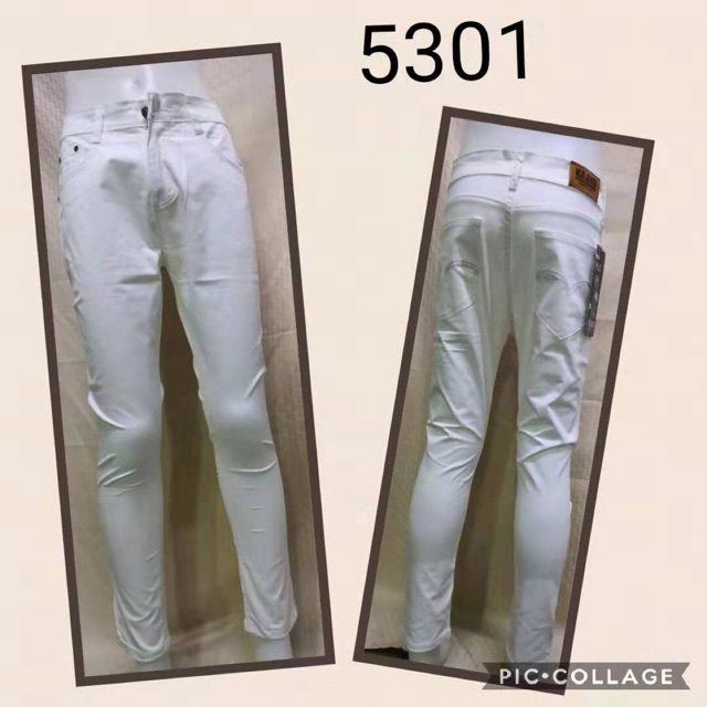 men's white denim jeans