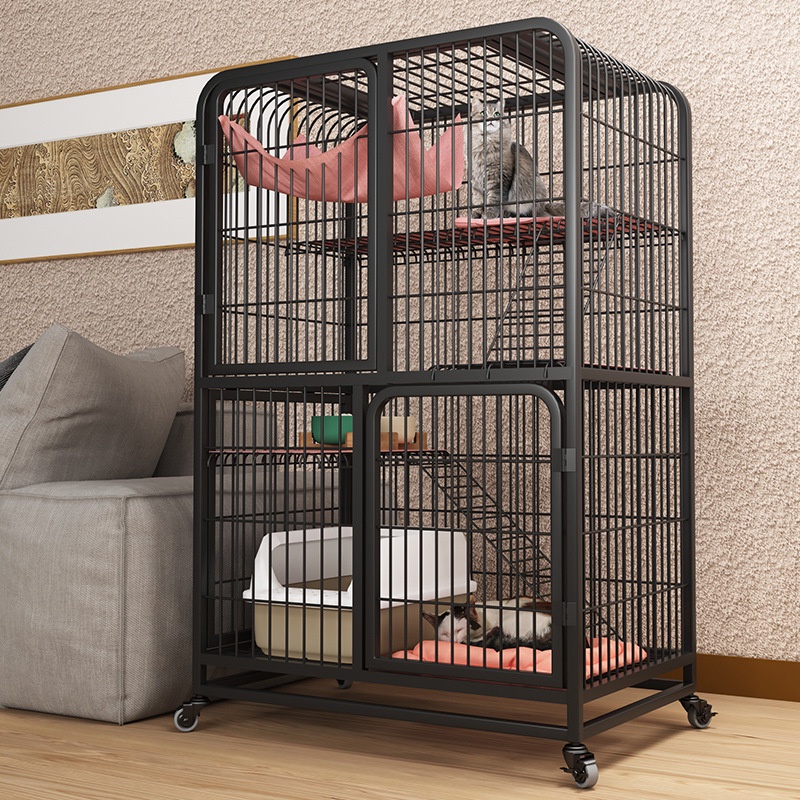 Cat Cage Villa large free space household cat cage indoor three-layer cat house with toilet #3