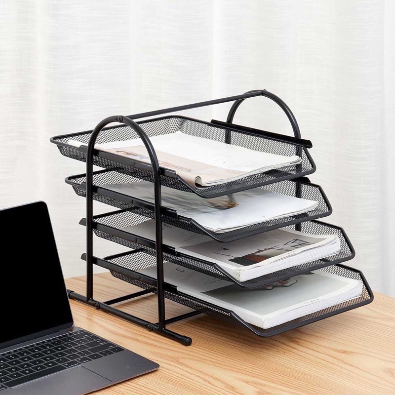 UD 4 Layer Metal File Tray File Holder Organizer Multi-Function Office ...