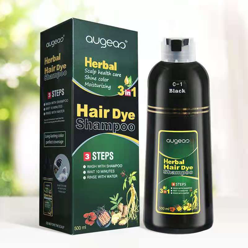 AUGEAS Herbal Hair Dye shampoo household bubble foam hair dye Shopee