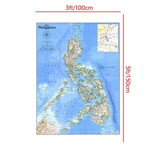 ∏Philippines Map--Large Asia Southeast Map Poster Prints Wall Hanging Art Background Cloth Wall Deco