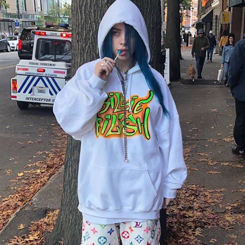 billie eilish wearing hoodie