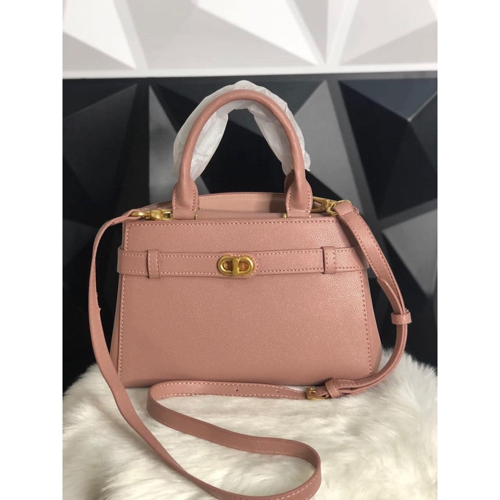 CHARLES & KEITH Aubrielle Metallic-Accent Belted Bag | Shopee 