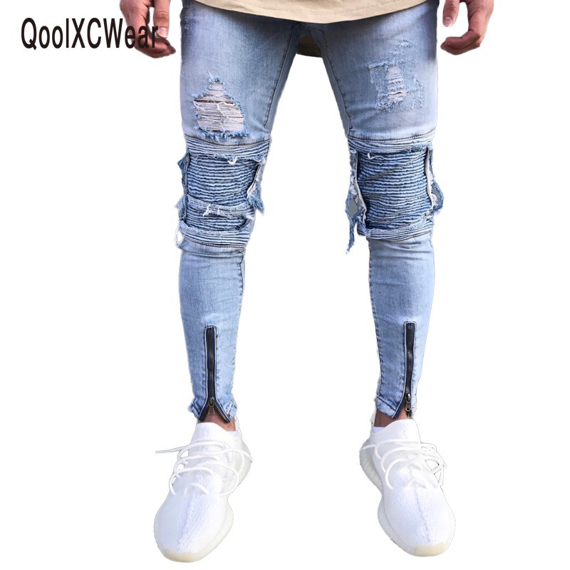 ripped knee joggers mens