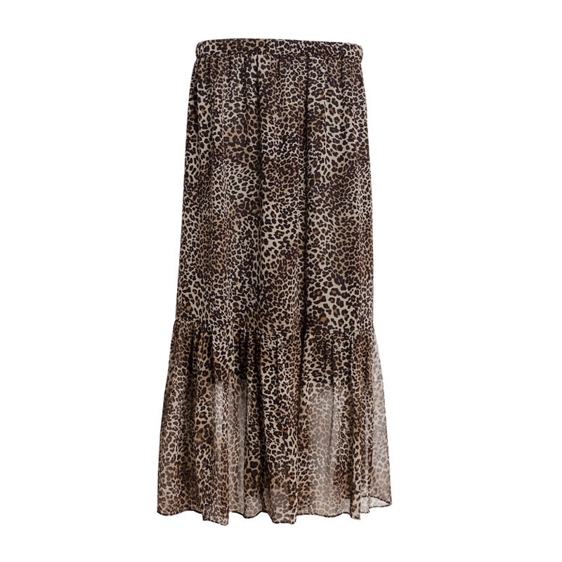 leopard print skirt silk