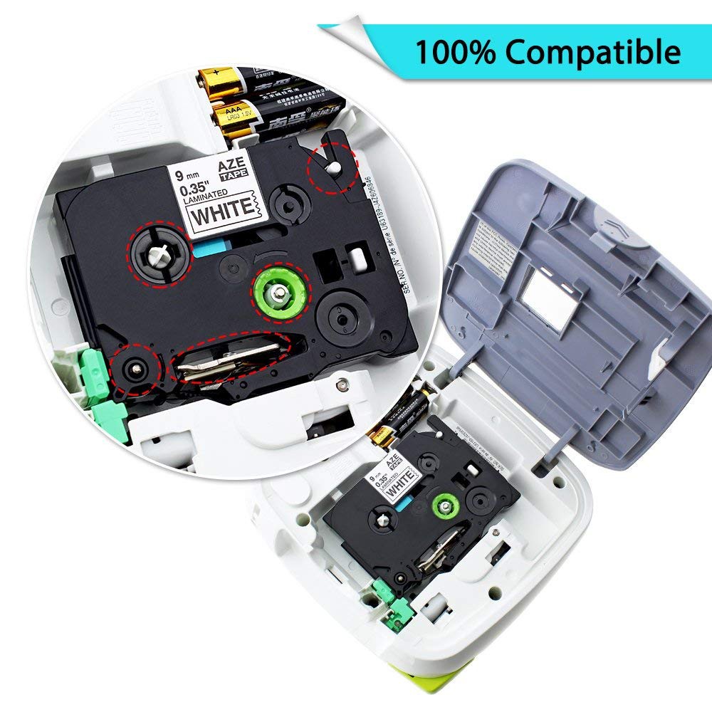 4pcs 9mm label tape maker TZe221 TZ221 Brother Black White