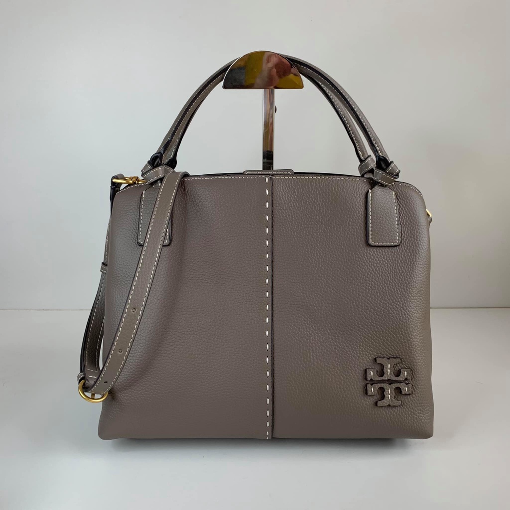 Tory Burch Mcgraw Satchel Silver Maple | Shopee Philippines