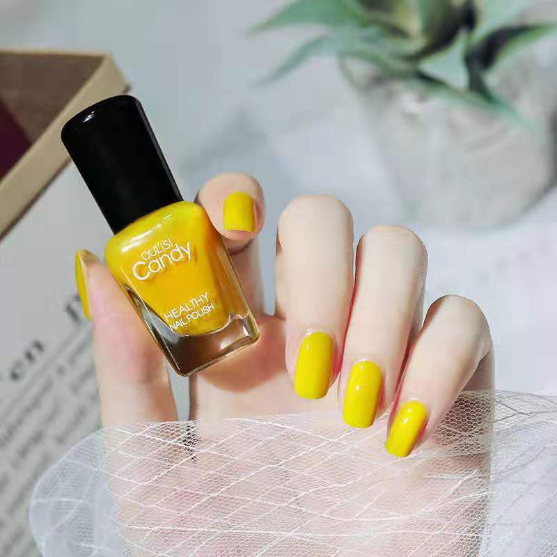 OUL'ISI Yellow Nail Polish Waterborne Peelable 8ml Lemon Yellow Nail