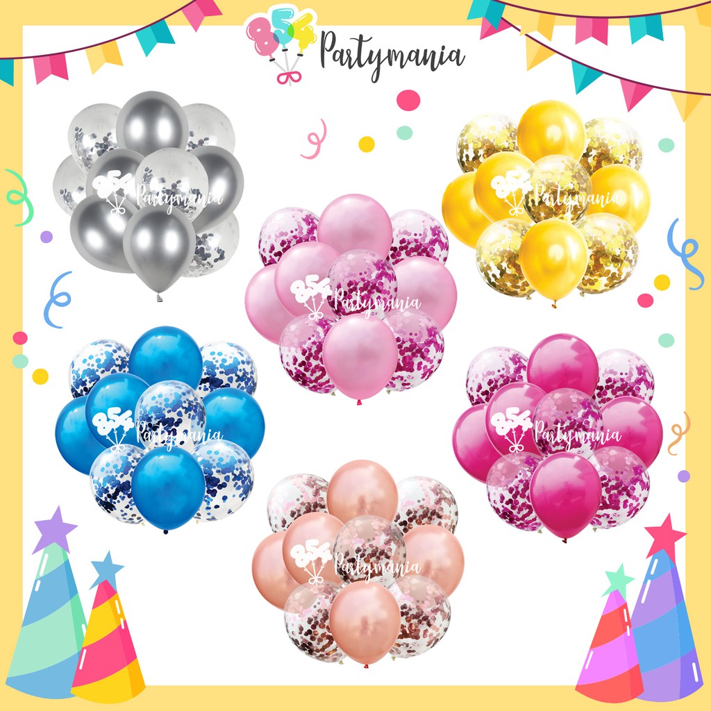 10pcs Balloon Confetti balloon set 10in1 birthday balloons party