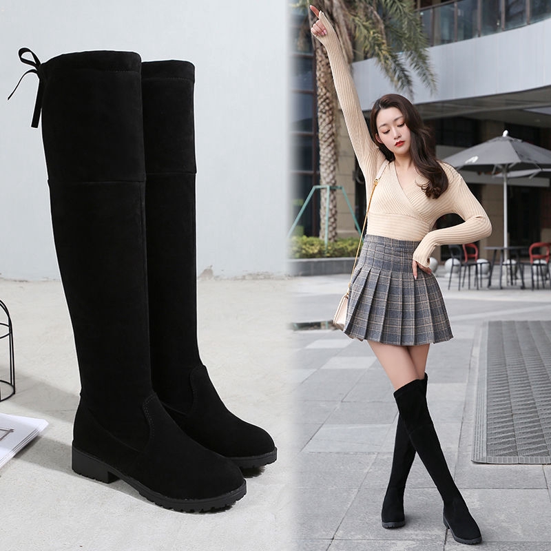 over the knee high boots flat
