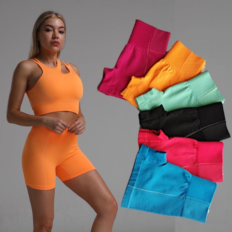 Women GYM Sportswear Yoga Shirt Bodysuit Running Short Pants