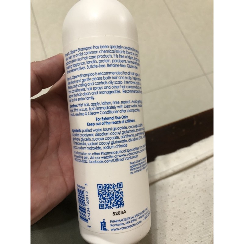 Vanicream Free & Clear Shampoo fragrance free 355ml | Shopee Philippines