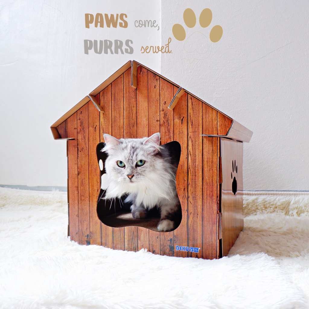 [22] Log Cabin Scratchpad House Cardboard Carton Box Cute Modern Pad