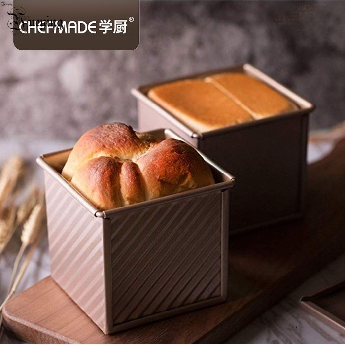 Mini Toast Mold Nonstick Square Loaf Pan Aluminized Steel Bread Mold with Lid 