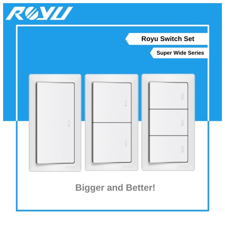 ROYU Switch Royu Super Wide Series Switch Set 2 Gang 3 Gang Shopee Philippines