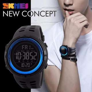 [100% Genuine]SKMEI New mens sports watch chronograph alarm clock digital watch 50M waterproof dual time countdown stopwatch 1251 #8