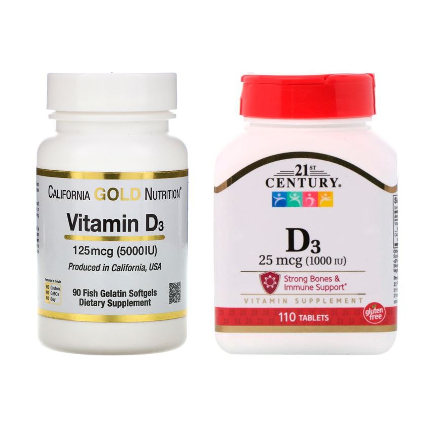Vitamin D3 (Vitamin D3), 125 mcg (5,000 IU) 90 Softgels, 50 mcg or 25