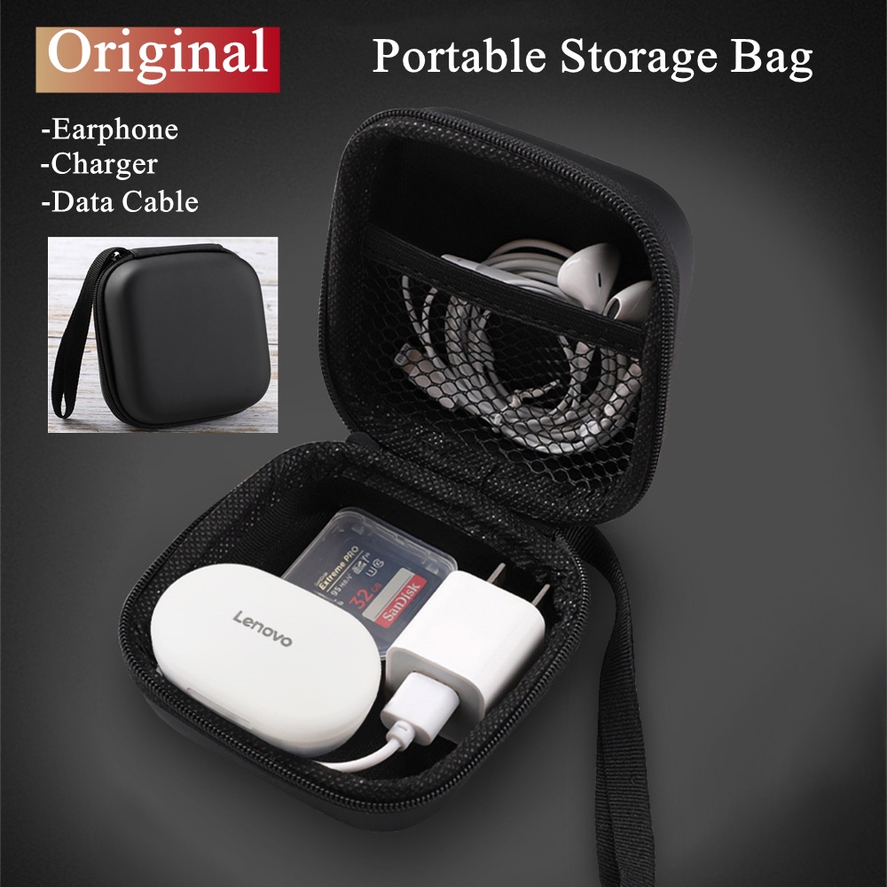 2 IN 1 Earphone Portable Bag Disk Case For Cable earphone Headphones