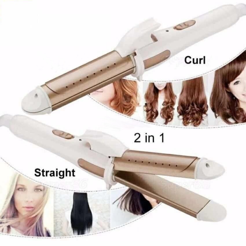 Ceramic Mini Portable Hair Curl Straightener Flat Iron Perm