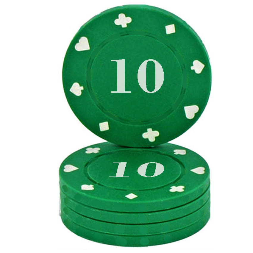 pcs Green Suited Professional Poker Chips 10 Shopee Philippines