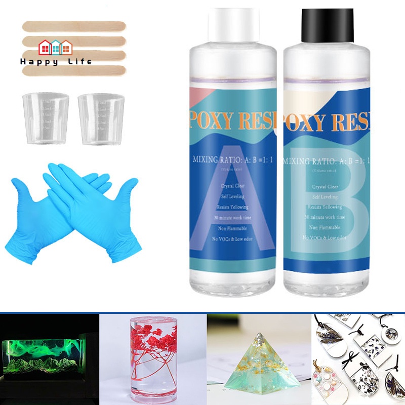 Epoxy Resin Kit Crystal Clear Hardener Kit Easy Mix Diy Supplies For Art Casting Resin Jewelry