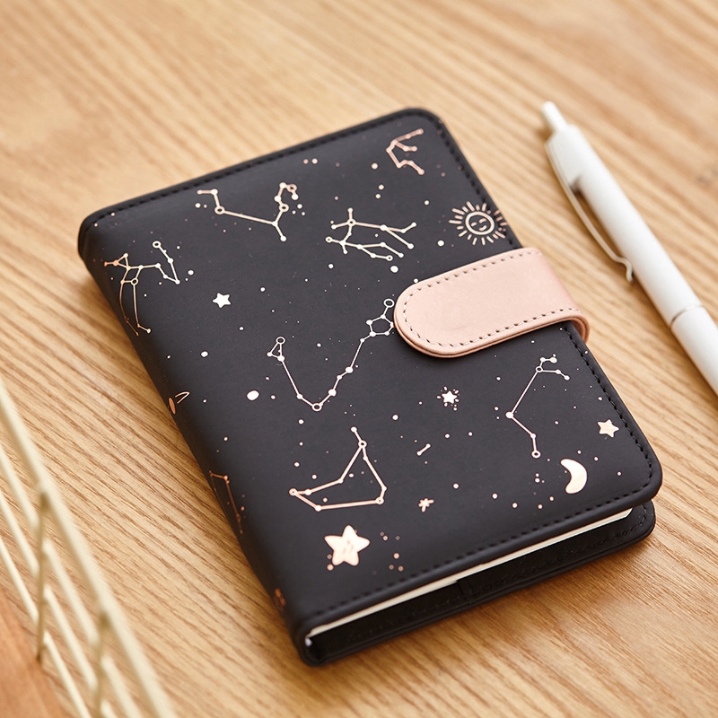 Starry Sky Yearly planner A6 Diary School Planner Notebook with snap