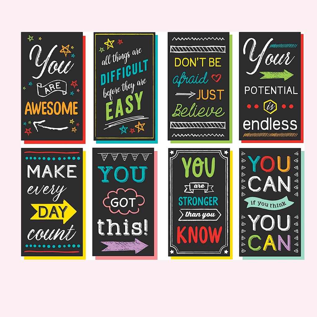 Motivational and Inspiration Cards - Chalk Board School Design | Shopee ...