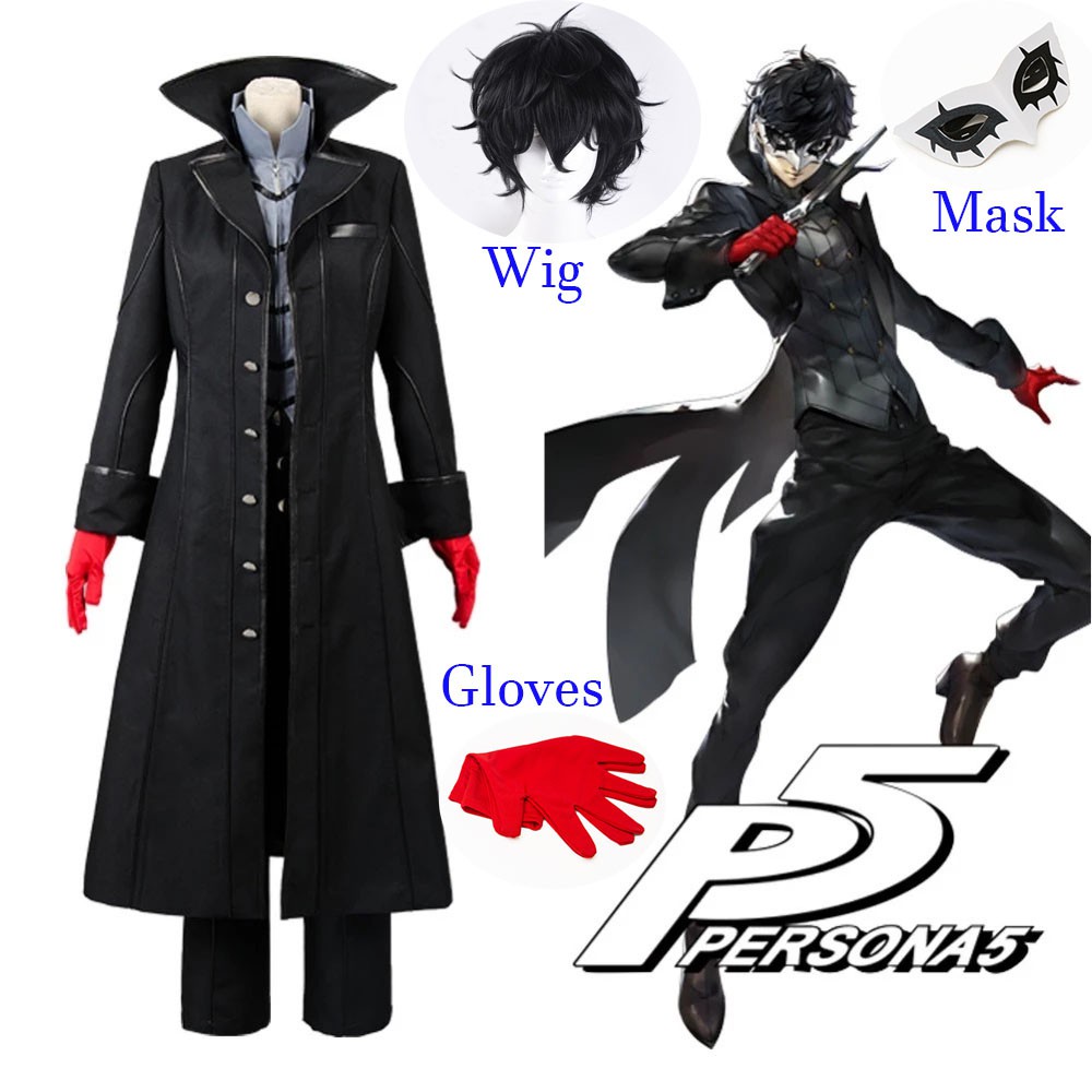 HOT! Persona 5 Cosplay P5 Joker Costume Jacket Ren Amamiya Full Set ...