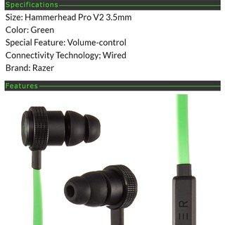 Razer Hammerhead Pro V2 Earphone In Ear Bass Earbuds For Phone Gaming 3.5mm Wired  Headset #8