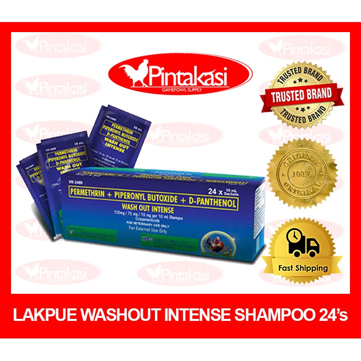 1 box 24 sachets LDI Wash Out Intense Washout Shampoo 10ml for Gamefowl ...