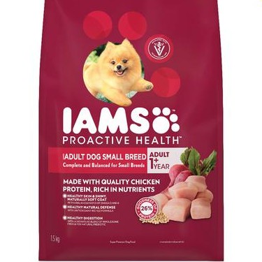 Iams Small Breed Adult Chicken Dry Dog Food 1.5kg