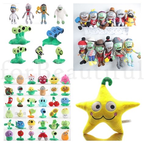 Plants Vs Zombies Plush 6 PCS Toy Set - Includes Bonk Choy Peashooter L 794286