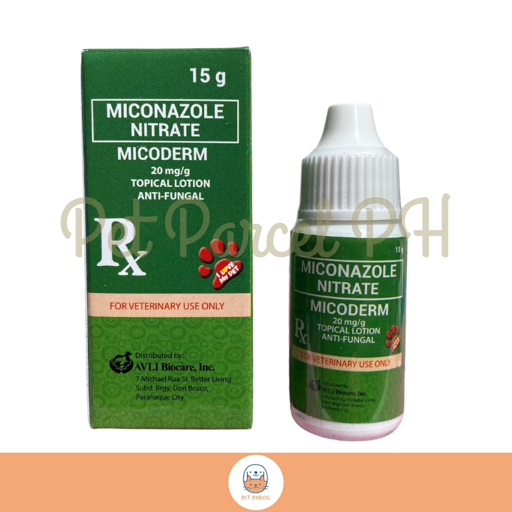 Micoderm (Miconazole Nitrate) Topical Antifungal Lotion for Pets 15g