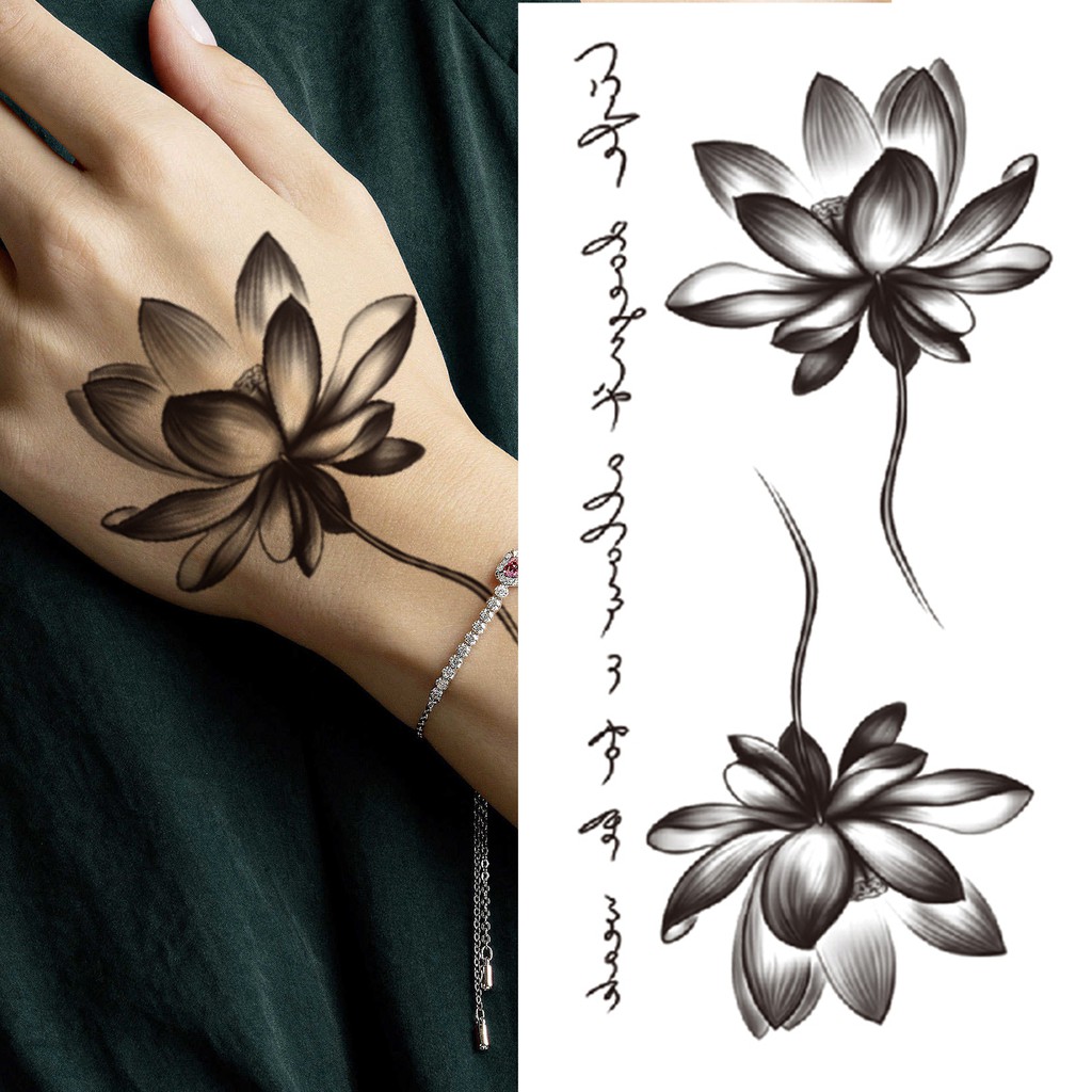 3D Butterfly Temporary Tattoo For Women Men Adult Black Compass Lotus  Flower Tattoos | Shopee Philippines