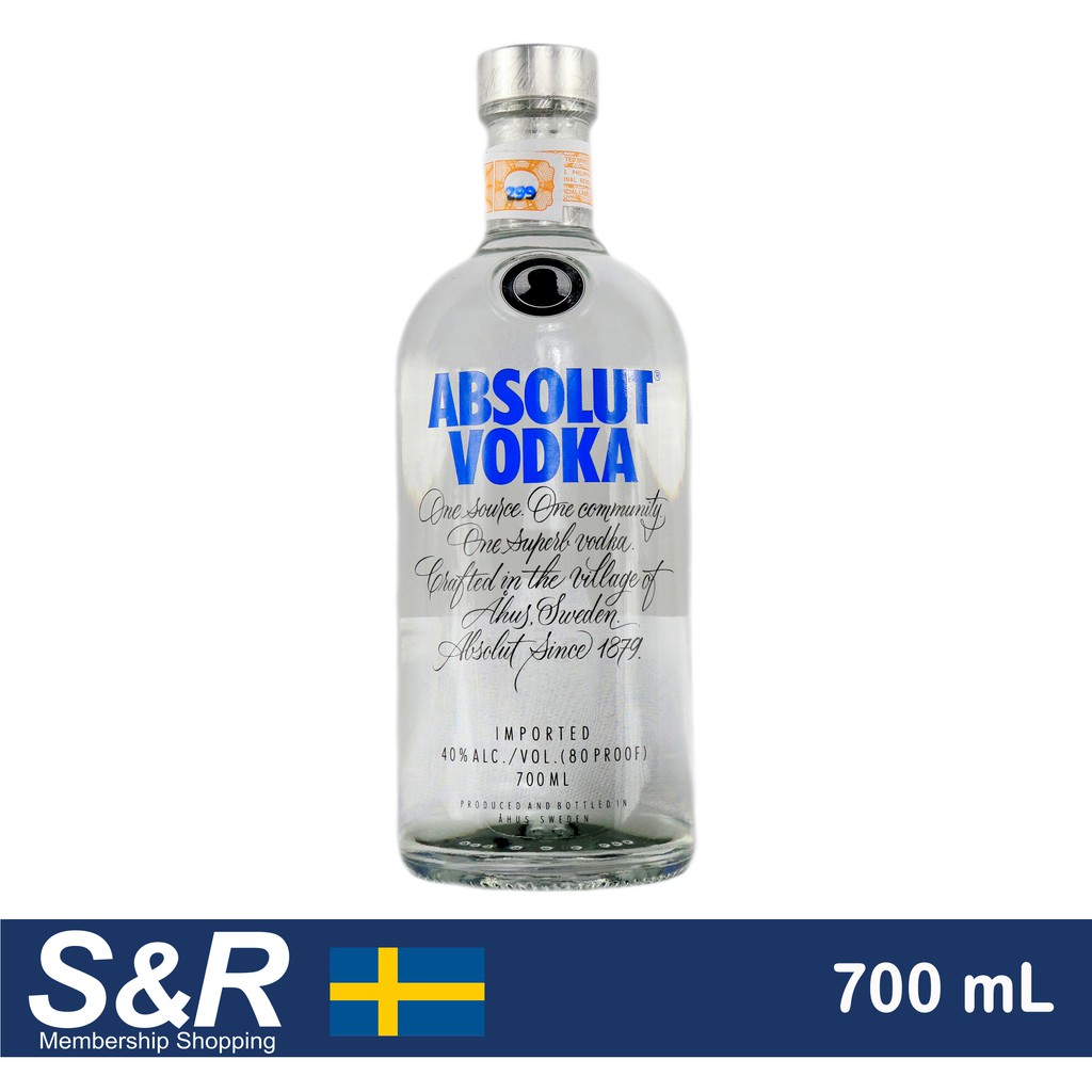 Absolut Blue Vodka 700mL Shopee Philippines