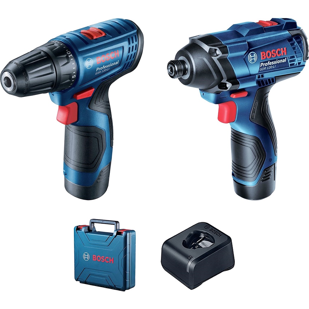 BOSCH Professional Cordless SUPER COMBO with Impact Drill GSB120Li and Impact Driver GDR120