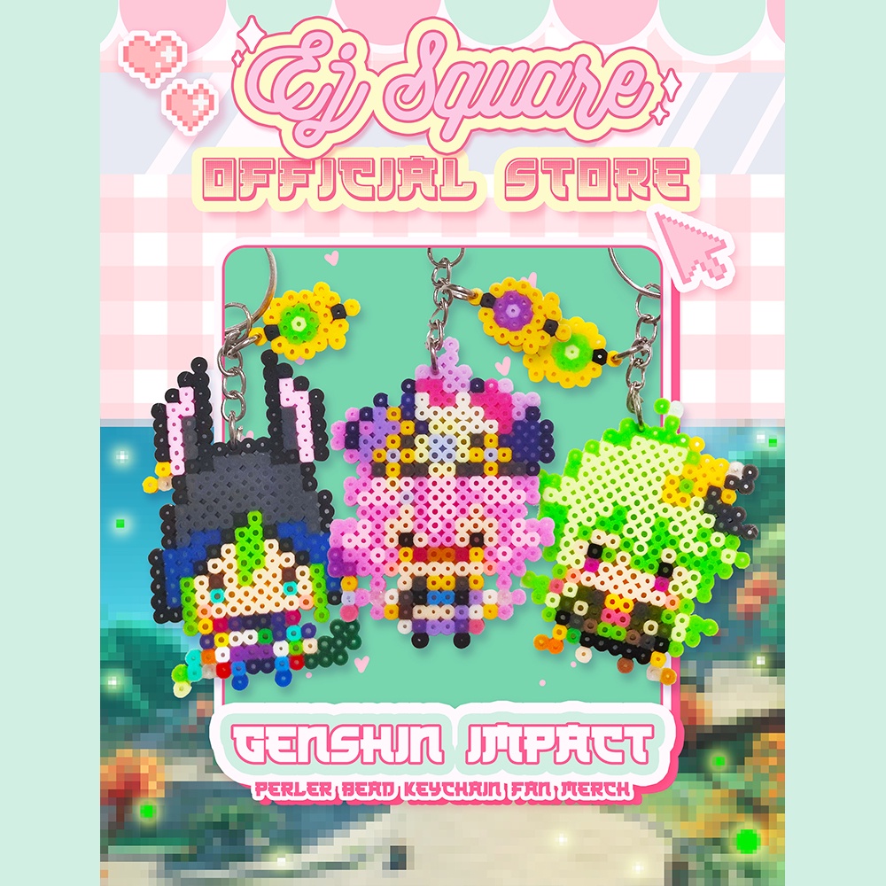 GENSHIN IMPACT SUMERU CHARACTERS PERLER BEAD KEYCHAINS FAN MERCH
