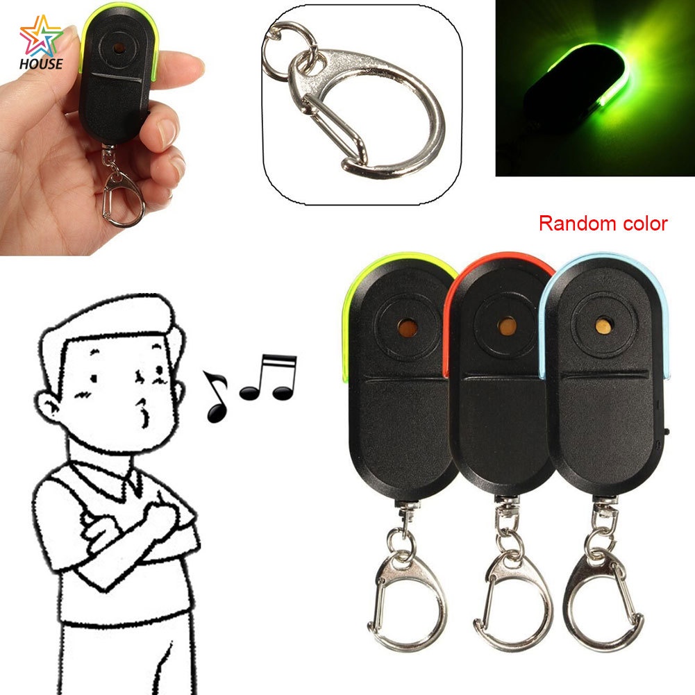 New Wireless Anti-Lost Whistle Sound Alarm Key Finder Locator Keychain LED Light