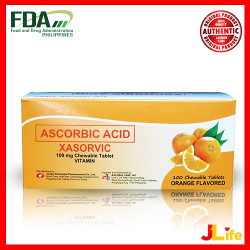 Ascorbic Acid Vitamin C Chewable Tablets for Kids and Adult Xasorvic