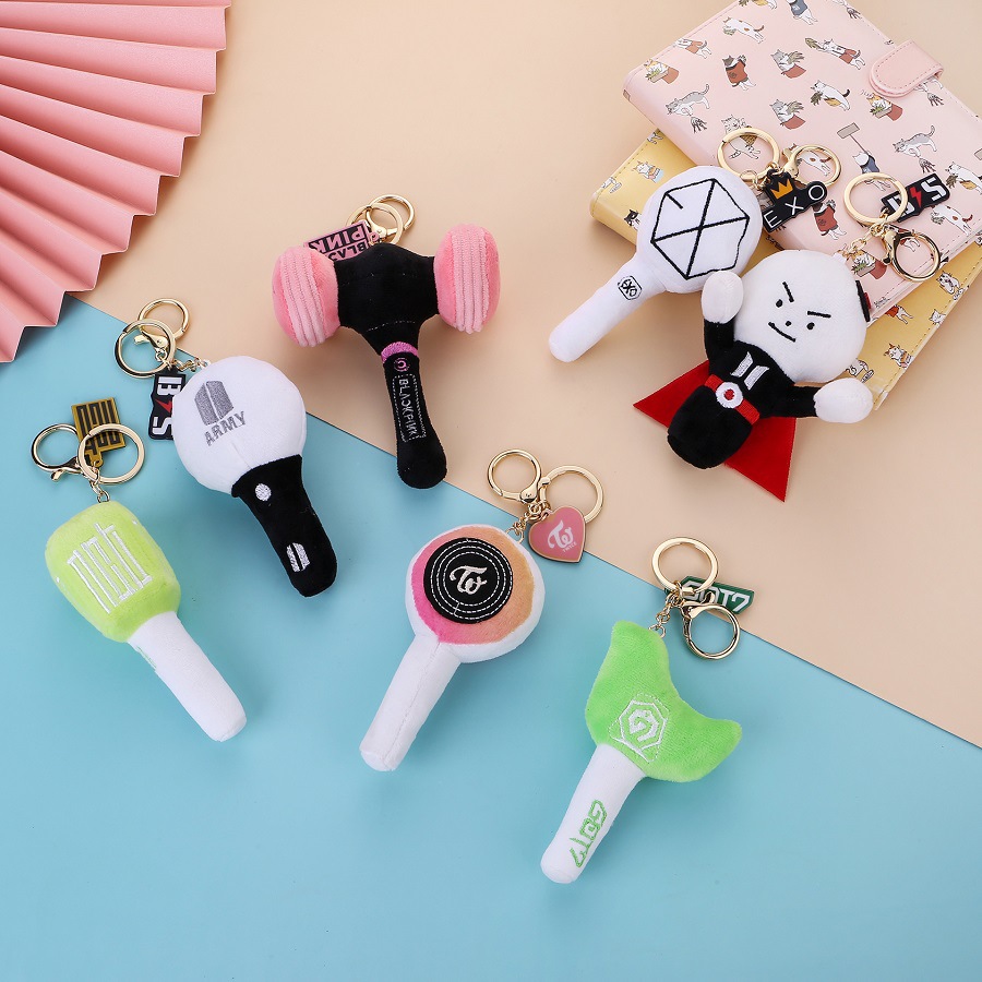 Kpop Blackpink Nct Got7 Twice Plush Light Stick Pendant Keychain Lanyard Shopee Philippines