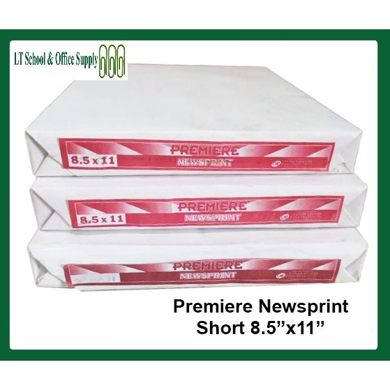 1 ream premiere newsprint short size 8.5x11 inches Shopee Philippines