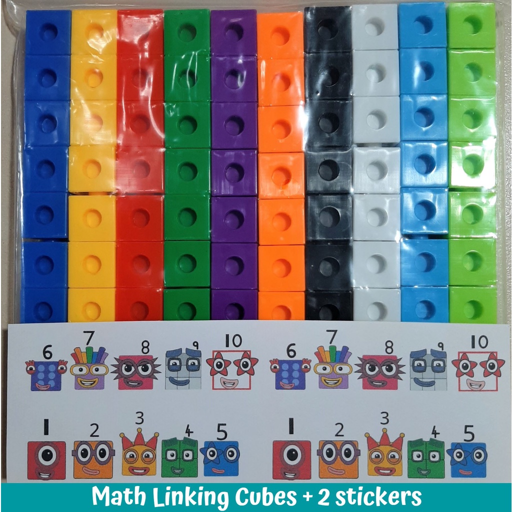 Maths Link Cubes New Pack of 50 White 2cm x 2cm x 2cm Gr8 for Numberblocks 