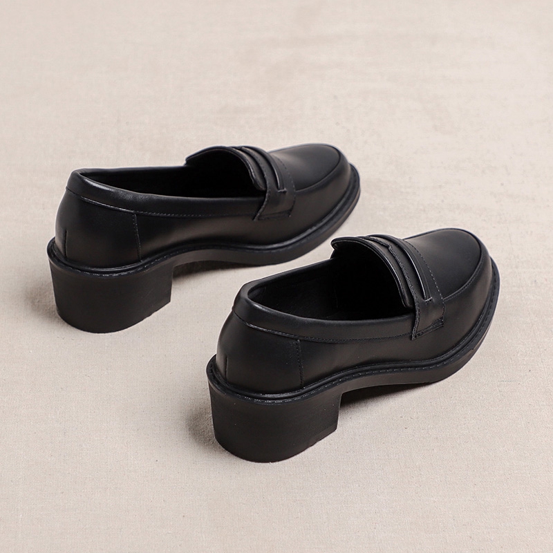 heeled platform loafers