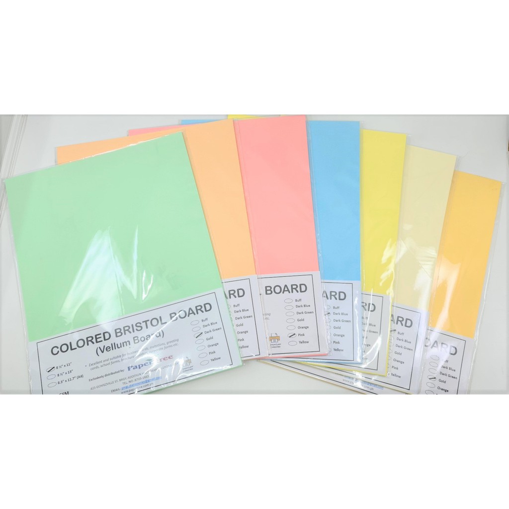 Colored Bristol Boards (Vellum) Imported quality (10 sheets) Shopee