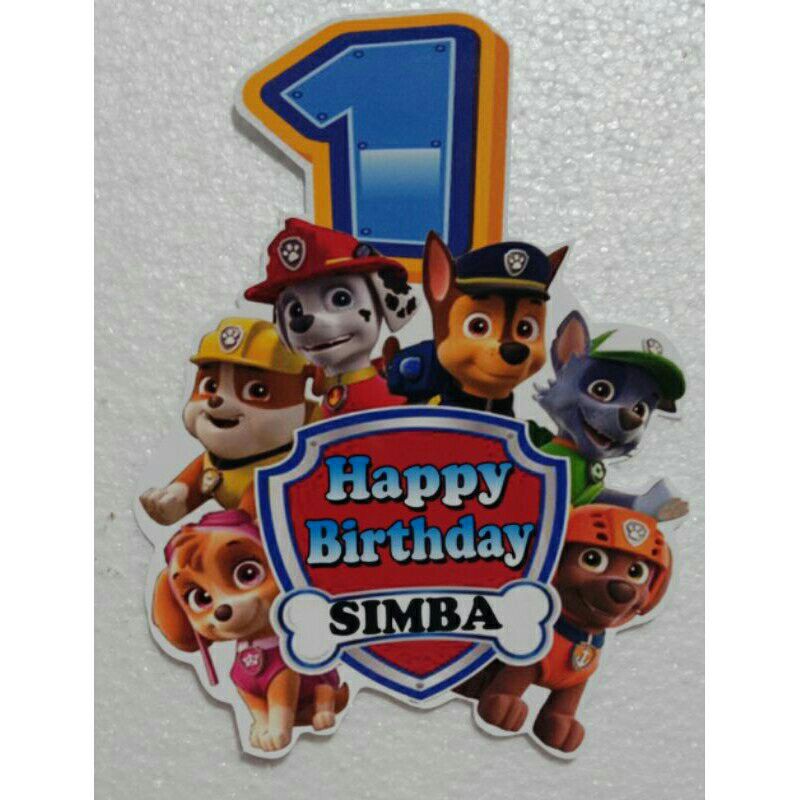 Paw Patrol Cake Topper Big Change Name And Age Shopee Philippines