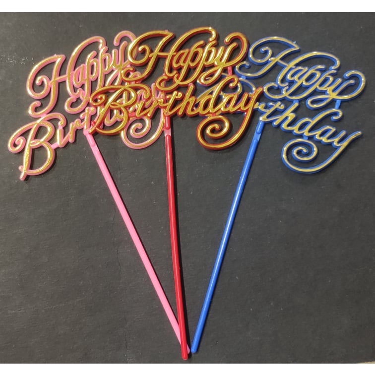 HAPPY BIRTHDAY STICK CAKE TOPPER Shopee Philippines