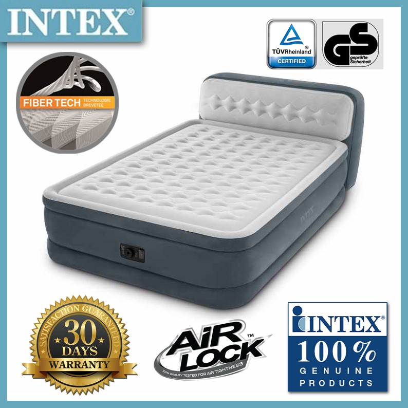Intex 64448 King Size Airbed With, Intex Queen Air Mattress With Headboard