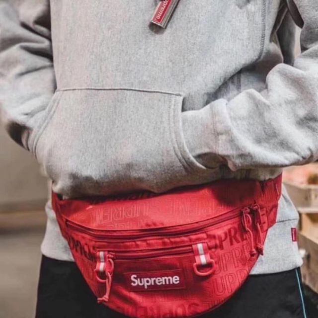 supreme waist bag ss18 on body