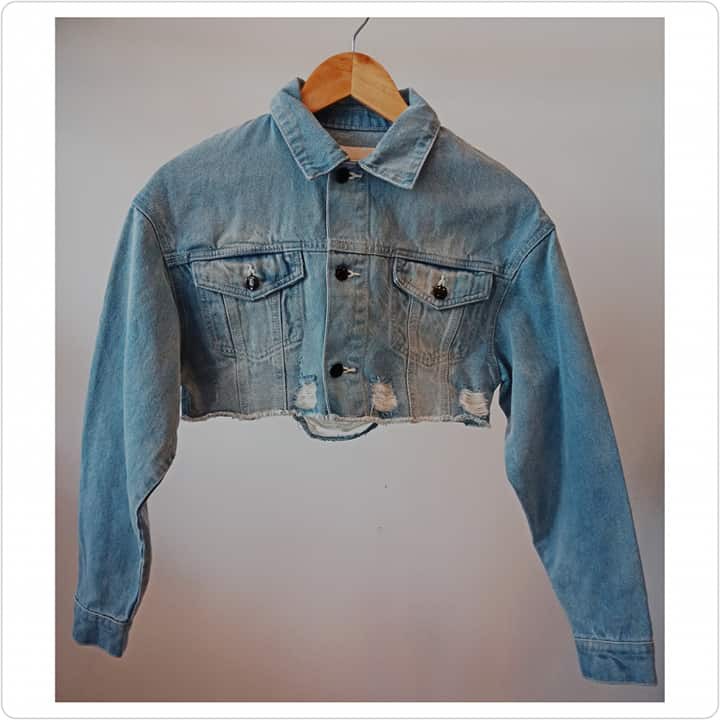 cheap cropped denim jacket